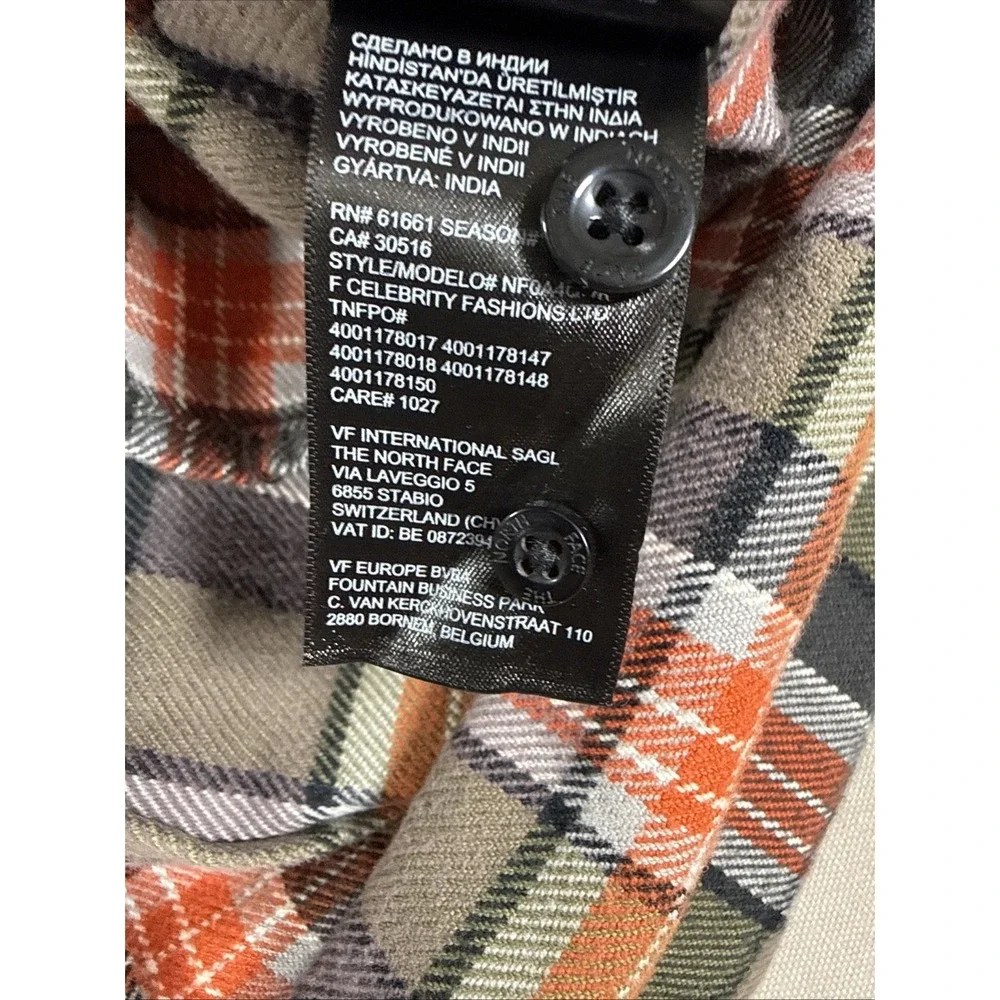 The North Face Shirt Men's XXL Plaid Flannel  Green Long Sleeve